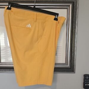 adidas Men’s Yellow Athletic Shorts with Subtle Logo